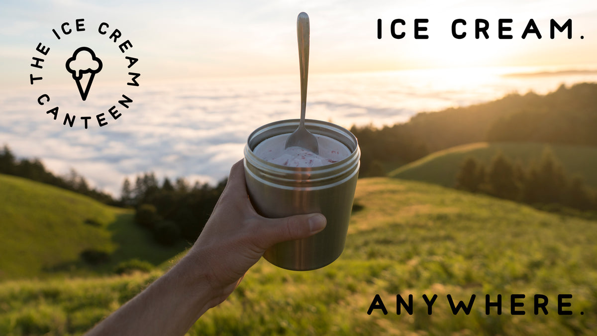 The Ice Cream Canteen Vacuum Insulated Ice Cream Pint Cooler Keeps Ice  Cream Frozen for hours enjoy ice cream anywhere (Coconut White)